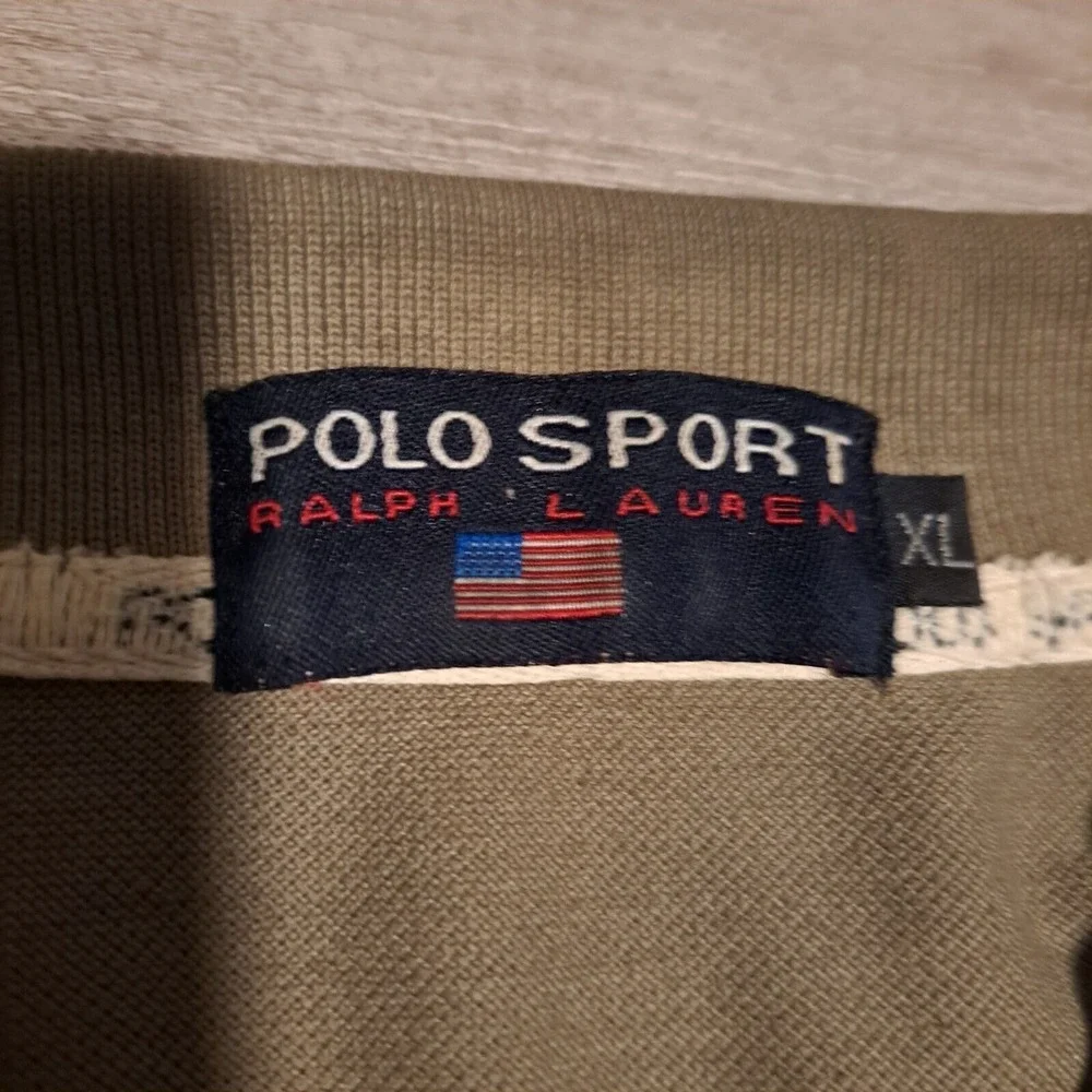 Ralph Lauren‎ Polo Sport Vintage Men's Polo Shirt Cotton Olive XL